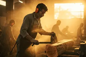        عمال معالجة الأخشاب    